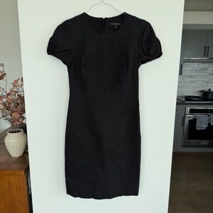 Banana Republic Women’s Size 4 Dress: Black Pleated Sleeve Stretch Cotton Blend